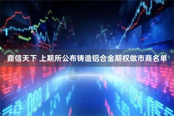 鼎信天下 上期所公布铸造铝合金期权做市商名单